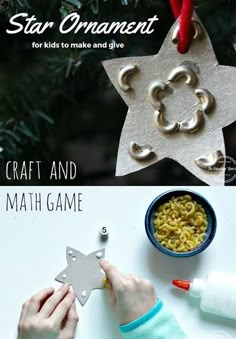 the star ornament for kids to make and give is an easy christmas craft