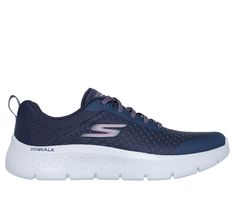 Enjoy easy-going cushioned comfort wearing Skechers GO WALK Flex - Zada. This vegan walking style features an athletic mesh upper with stretch laces, lightweight ULTRA GO cushioning, a Skechers Air-Cooled Goga Mat insole, and a super-flexible traction outsole. | Skechers Women's GO WALK Flex - Zada Sneaker | Medium Width | Skechers Air-Cooled Goga Mat breathable insole with high-rebound cushioning | Lightweight, responsive ULTRA GO cushioning | Crafted with 100% vegan materials | Athletic mesh upper with stretch-laced front | Super-flexible traction outsole | 1 1/4-inch heel height | Machine washable | Skechers Sporty Running Shoes With Arch Support And Breathable Fabric, Breathable Walking Shoes For Jogging, Athletic Fit Go-dry Sneakers For Athleisure, Athleisure Walking Shoes For Jogging With Breathable Fabric, Athleisure Low-top Running Shoes With Go-dry, Low-top Athleisure Running Shoes With Go-dry, Comfortable Mesh Running Shoes For Workout, Breathable Mesh Athletic Walking Shoes For Jogging, Athleisure Lace-up Walking Shoes With Breathable Mesh