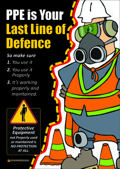 a poster with an image of a man in a gas mask and safety gear holding a pipe