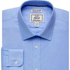 Perfect For The Businessman Who Travels Often And Lunches On-The-Go, This Dress Shirt Features Premium No-Wrinkle Performance That Resists Shrinking And Fading. Traditional Placket With A Point Collar, Left Chest Pocket And Barrel Cuffs. Break-Resistant Buttons. Split Back Yoke With Back Side Pleats. Exact Sleeve Length. Cufflinks Not Included. Please Note That This Shirt May Have An Incorrect Slim Fit Tag, But Was Made As A Traditional Fit. Traditional Fit 100% Cotton Button Cuff Point Collar M Classic Fitted Blue Dress Shirt, Blue Dress Shirt For Office In Spring, Blue Dress Shirt For Summer Daywear, Blue Spread Collar Shirt For Daywear, Classic Blue Cotton Dress Shirt, Blue Dress Shirt With Spread Collar For Daywear, Classic Blue Shirt For Office, Blue Dress Shirt For Summer Workwear, Classic Blue Office Shirt