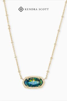 Everyone’s favorite necklace is reimagined with a chic new chain in the Elisa Gold Satellite Pendant Necklace in Midnight Kyocera Opal Illusion. Every outfit needs a finishing touch, and you’ll have one for every look with this Gold pendant necklace. Necklace Design Ideas, Kendra Scott Elisa Necklace, Elisa Necklace, Kendra Scott Necklace Elisa, Short Pendant Necklace, Favorite Necklace, Kendra Scott Elisa, Necklace Design, How To Make Necklaces