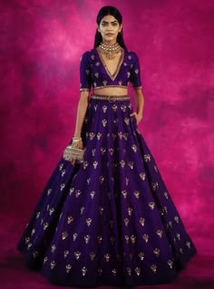 Crop Top And Skirt Indian, डिजाइनर कपड़े, Vani Vats, Purple Lehenga, Gold Lehenga, Crop Top Lehenga, Indian Outfits Lehenga, Lehenga Designs Simple, Crop Top Skirt Set