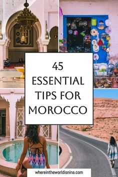 4 grid photos of morocco Africa Itinerary, Desert Travel, Travel Savings, Beach Town