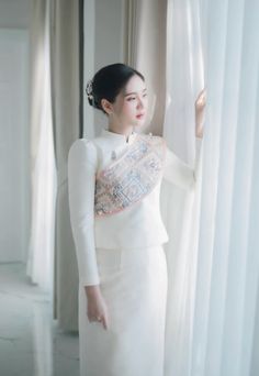 Thaisilk design by KHAMKOON ,line : @khamkoon_th tel 0966145922 #thaisilk #silk #thaisilkdress #thaisilkdesign #ผ้าไหม Traditional Thai Clothing, Thai Clothes, Silk, Instagram Photos, On Instagram, Clothes, Instagram, Design