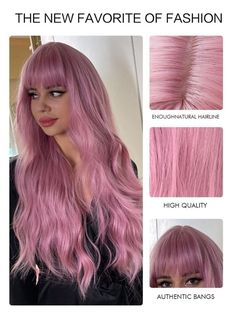 Purple or Pink Cosplay Wig Costume Long Wavy Pink or Purple Wig Dress Up Rave Character Wig 26" wig for women Wig with Bangs Rave Character, Pink Cosplay, Wig Costume, Purple Wig, Wig With Bangs, Costume Hats, Cosplay Wig, Womens Wigs, Wigs With Bangs