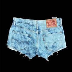 Custom Levi Shorts Vibrant Blue Bleached Color Nwt Juniors Size 5 Label Size 30x 32 Levi Jean Shorts, High Rise Denim Jeans, Cuffed Denim Shorts, Mom Jeans Shorts, High Waisted Jean Shorts, High Rise Denim Shorts, Distressed Jean Shorts, Jeans For Short Women, Blue Jean Shorts