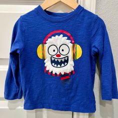 Never Worn! In Excellent Condition Playful Long Sleeve T-shirt With Character Print, Toddler Boys, Kids Shirts, Shirts Tops, Gap, Long Sleeve Tees, Kids Shop, Color Blue, Tops & Tees