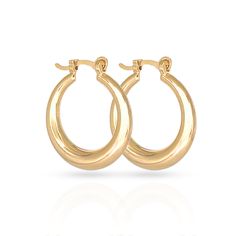 14kt gold-filled hollow hoop with leaver back. Measures 1.10" Classic 14k Gold Filled Hoop Earrings For Anniversary, Classic Small Hoop Earrings In 14k Gold Filled, Nickel-free 14k Gold Hoop Jewelry, Small Gold-tone Hoop Earrings With Polished Finish, Small Gold-tone Polished Hoop Earrings, Classic Small Hoop Gold Jewelry, Hallmarked Hoop Jewelry For Everyday, Everyday Hallmarked Hoop Jewelry, Classic Hinged 14k Gold Hoop Earrings