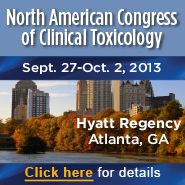 an advertisement for the north american congress of clinic oxicology on oct 2, 2013