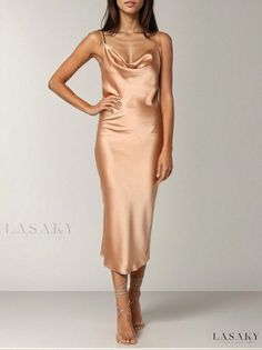 Lasaky - Elegant and Form-fitting Monochrome Silk Party Dress Silk Bodycon Dress, Dresses For Formal Events, Silk Party Dress, Strapless Evening Dress, Bodycon Evening Dress, Bodycon Cocktail Dress, Banquet Dresses, Dress Collar, Velvet Maxi Dress