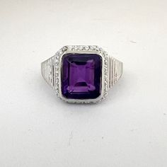 Discover the enchanting beauty of our Natural Amethyst Ring, a stunning piece that captures the essence of elegance and charm, perfect for a heartfelt birthday gift or a delightful treat for yourself. Featuring a breathtaking emerald cut purple amethyst set in luxurious 925 sterling silver, this unisex design radiates sophistication and offers a timeless appeal for any occasion. Feel the positive energy and tranquility that this stunning gemstone brings, enhancing your spirit every time you wear Amethyst Set, Mens Silver Rings, Amethyst Jewelry, 925 Jewelry, Amethyst Ring, Jewelry Wedding, Unique Engagement Rings, Men's Jewelry, Ring Handmade