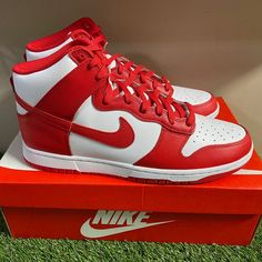 Nike Dunk High Championship White Red Men's Sneakers Dd1399-106 Size 11.5 New Nike Dunk High, Dunk High, Shoes Nike, Nike Dunk, Nike Dunks, Men's Nike, Men's Sneakers, New Color, Nike Men