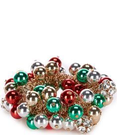 From Merry & Bright&#x2C; this bracelet features:Stretch braceletBrass/ccb/glassElastometerApprox. 2.5" diameterImported. Dillard's, Color Crystal, Merry And Bright, Stretch Bracelet, Stretch Bracelets, Gold Bracelet, Jewelry Bracelets, Jewelry Accessories, Multi Color