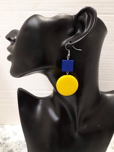 Two Color Beautiful Earrings Modern Yellow Dangle Earrings, Modern Yellow Single Earring, Paper Jewelry, Colorful Earrings, Jacksonville Fl, Beautiful Earrings, Jewelry Earrings Dangle, Etsy Earrings, Dangle Drop Earrings