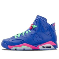 (GS) Air Jordan 6 Retro 'Game Royal' 543390-439 (AJ6/SNKR/High Top/Basketball/Wear-resistant) Team-colored Sneakers With Round Toe For Sports, Team-colored Lace-up Sneakers For Sports, Jordan Synthetic Shoes With Laces For Sports, Sporty Jordan Lace-up Shoes For Sports Events, Blue Sporty Jordan Training Shoes, Sporty Blue Jordan Training Shoes, Sporty Blue Jordan Shoes For Training, Green Sporty Basketball Sneakers, Sporty Green Basketball Sneakers