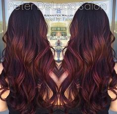 burgundy ombre highlights for dark brown hair Red Bayalage, Burgundy Balayage, Balayage Straight Hair, Highlights For Dark Brown Hair, Red Highlights, Burgundy Hair, Amazing Hair, Ombre Hair Color