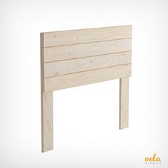 a wooden headboard made out of plywood planks on an isolated white background