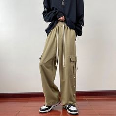 Threebooy Wide Leg Hip Hop Pants Button Decor Men Casual Cotton Harem Cargo Loose Baggy Trousers Streetwear Joggers Clothing Material: COTTON Applicable Scene: CASUAL Pant Style: Cargo Pants Style: Japan Style Model Number: MEN Thickness: midweight Waist Type: MID Streetwear Joggers, Cargo Pants Style, Style Cargo Pants, Hip Hop Pants, Casual Pants Style, Button Decor, Casual Pant, Baggy Trousers, Japan Style