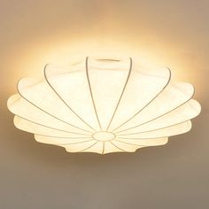 a ceiling light that is on in a room