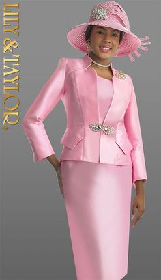 Lily And Taylor 3953-PNK Church Suit-Hat – Church Suits Fast Pink Silk Evening Set, Elegant Fitted Satin Sets, Pink Fitted Sets For Formal Occasions, Formal Fitted Pink Sets, Elegant Silk Party Suits, Classic Silk Wedding Sets, Satin Evening Sets For Spring, Spring Evening Satin Sets, Satin Evening Sets