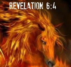 an image of a horse with fire on it's face and the words salvation 6 4