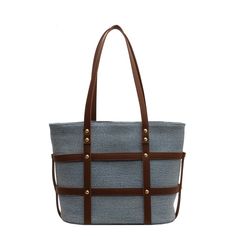 BASSO Exclusive. Not available in stores. Main Material: Denim Closure Type: Zipper Size: 37cmx25cmx15cm Bags For Women Fashion, Denim Shoulder Bag, Denim Shoulder Bags, Bag Women Fashion, Fabric Tote Bags, Leather Decor, Bag Light, Canvas Handbags, Casual Tote