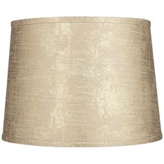 a beige lamp shade on a white background