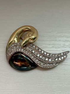 Estate 18k Yellow Gold Swan Brooch, One Of A Kind | eBay Fine Jewelry Diamond Gemstone Brooches, Designer Pendant Jewelry For Formal Occasions, Elegant Jewelry Brooch, Elegant Yellow Gold Jewelry With Cabochon, Elegant Yellow Gold Cabochon Jewelry, Exquisite Diamond-accented Brooches For Gifts, Luxury Yellow Gold Pendant Brooch, Luxury Cabochon Jewelry For Formal Occasions, Elegant Round Brooches With Diamond Accents