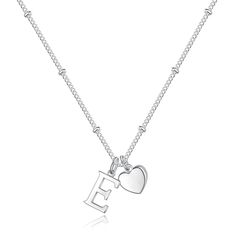 PRICES MAY VARY. ❤SIZE❤: The size of our Initial Necklaces for Women is 16"+2",its chain is adjustable and clasp is very convenient and sturdy to operate,fits for sending as jewelry gifts. ❤DAILY LIFE❤: Silver Heart Necklace,it's a meaningful jewelry to make one's initial name to become a memorable gifts as well as show off your unique,represents you,your loved or others,no matter when and where you do anything,you will always remember the important person in your whole life with the heart initi Heart Pendant Necklace Silver, Sterling Silver Initial Necklace, Silver Necklace For Women, Unique Meaning, Jewelry For Girls, Dainty Initial Necklace, Initial Necklaces, Sterling Silver Heart Pendant, Sterling Silver Initial