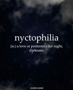 an image of the sky with clouds and words written on it that say, myctophilia n a love or preference