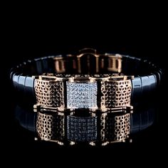 ● Adorn your wrist with the epitome of sophistication with our Luxe Black Gold Diamond Bracelet. This chic arm candy exudes elegance and style, making it a sleek statement jewelry piece that will elevate any ensemble. Crafted with meticulous attention to detail, this bracelet is the perfect choice for those who appreciate fine craftsmanship and luxurious design. Whether you're treating yourself or searching for a special gift, this bracelet is a timeless and elegant choice that will surely delig Elegant Black Chain Bracelet As Gift, Elegant Black Bracelets, Elegant Rose Gold Bracelets For Evening, Elegant Formal Diamond Bracelet, Modern Rose Gold Party Bracelets, Elegant Black Chain Bracelet For Formal Occasions, Elegant Black Diamond Bracelet As A Gift, Elegant Black Bracelet With Strap, Luxury Metal Bracelets For Party