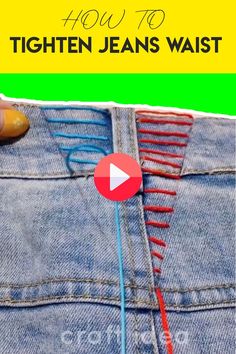 How to Tighten Jeans Waist Tighten Jeans Waist, Tighten Jeans, Denim Hacks, Altering Jeans, Repair Jeans, Diy Clothes Hacks, Mending Clothes, Sewing Jeans, Sewing Pants