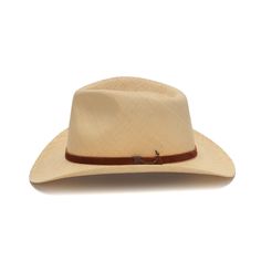 EUNICE from the Austral Panama Collection is a stylish straw hat featuring a genuine Panama straw construction and a genuine leather band with a gold pin. The 2.75 inch brim offers timeless sun protection while giving any outfit a touch of flair. Classic Brown Sun Hat For Rodeo, Classic Adjustable Sun Hat With Single Vent, Classic Tan Hat For Summer, Classic Tan Summer Hat, Classic Brown Hat Bands For Summer, Adjustable Classic Sun Hat With Single Vent, Classic Beige Adjustable Sun Hat, Classic Beige Panama Hat For Rodeo, Adjustable Straw Hat For Beach