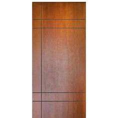 80 Tall Modern Mahogany Flush Entry Door with 2 Sets of Horizontal Grooves Door Design Grooves, Flush Door Mica Design, Mica Door Design Modern, Flush Door Design Modern Mica, Mica Doors Design, Mica Door, Pintu Ganda, Exterior Door Styles, Flush Door Design