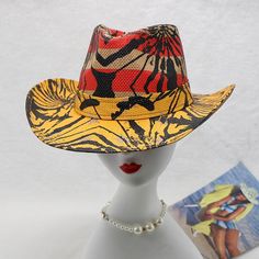 If you're looking to express your trend in a unique way, this unisex cowboy hat is a perfect choice. Made with high-quality paper, it adds a touch of style to your look. The vibrant print pattern and beautiful color make it a standout accessory. With its affordable price and stylish design, this cap is a must-have addition to your collection.Specifications Style: Casual Place Of Origin: China (Mainland) Pattern Type: Print Origin: Mainland China Material: Paper Item Type: Cowboy Hats Gender: Unisex Feature: Decorate Department Name: Adult CN: Zhejiang Brand Name: GeraldBlack Applicable Season: Four Seasons Applicable Scene: Party When purchasing clothing, shoes, and/or belts; please follow the size chart. Please click on "Size Charts" located on the menu bar to learn how to get your measur Trendy Straw Hat With Short Brim For Country Events, Trendy Short Brim Straw Hat For Country Events, Black Straw Hat For Western-themed Summer Events, Trendy Summer Hat Bands For Western-themed Events, Multicolor Summer Hats For Western-themed Events, Multicolor Summer Hat For Western-themed Events, Multicolor Curved Brim Sun Hat For Rodeo, Multicolor Western Sun Hat For Summer, Brown Short Brim Top Hat For Summer