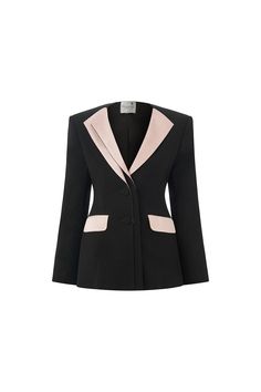 Elegant A-line Outerwear For Party, Elegant A-line Outerwear For Work, Elegant A-line Formal Outerwear, Elegant Tailored A-line Outerwear, Chic Long Sleeve Blazer For Evening, Evening Blazer With Hidden Button Closure, Elegant Long Sleeve Blazer With Hidden Buttons, Luxury Evening Blazer With Long Sleeves, Black Long Sleeve Blazer With Structured Boning