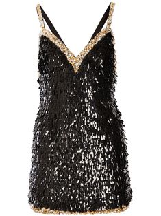 black sequin embellishment crystal embellishment contrasting trim V-neck rear criss-cross straps sleeveless thigh-length straight hem Edgy Glam, Sequin Embellishment, Contrasting Trim, Wardrobe Edit, Tumblr Fashion, Casual Wedding, Crystal Embellishment, Exclusive Fashion, Wedding Outfits