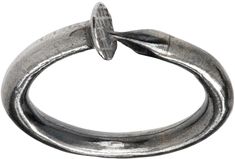 an open metal ring on a white background