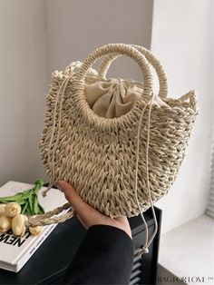 BagForLove - Woven Straw Beach Bag with Stylish Round Handle Product Description Color Beige Type Straw Bag Bag Size Small Closure Type Drawstring Pattern Type Plain Material PP Size Chart INCH CM Strap Length Bag Length Bag Width Bag Height Handle Height 43.3 inch 9.4 inch 3.5 inch 7.1 inch 3.9 inch Strap Length Bag Length Bag Width Bag Height Handle Height 110 cm 24 cm 9 cm 18 cm 10 cm Details Pictures Similar Products h2 { text-align: center; } /* æ¢è¡ */ li{ white-space: normal; word-break Trendy Beach Bucket Bag Crossbody, Trendy Beach Crossbody Bucket Bag, Trendy Crossbody Bucket Bag For The Beach, Casual Handheld Straw Bag For Day Out, Spring Vacation Crossbody Bucket Bag, Summer Crossbody Beach Bag For Day Out, Summer Day Out Crossbody Bag, Summer Crossbody Bag For Day Out, Casual Handheld Beach Bag For Day Out