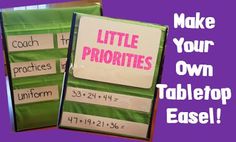 two posters with words on them that say, make your own table top eases