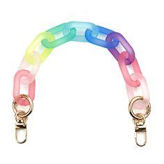 an image of a rainbow colored chain on a white background