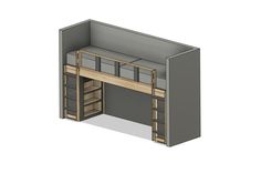 DIY build plans for a built in double loft bed. Both upper beds are for twin (38" x 75") mattresses. Under the loft bed there are shelves on both sides. Each bed has a built in ladder. Contact us for custom designs or complete builds. Follow us on social media for updates and new projects. -Instagram: @redhousedesigns_ -Facebook: Redhouse Designs -YouTube: RedhouseDesignsCo -Pinterest: Redhouse Designs Company Human outline height: Male: 6 ft. Female: 5 ft. 6 in. Plans include: -Material list -Board length/cuts -Material layout -Material build calculations -Notes on assembly Human Outline, Double Loft Bed, Loft Bed Stairs, Double Loft Beds, Loft Bed With Shelves, Diy Loft, Bed With Shelves, Bed Stairs, Diy Loft Bed