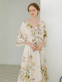 Styles: Elegant Material: Viscose Clothing Length: Mid-Calf Sleeve Length: Half Sleeve Collar: V-Neck Pattern: Floral Season: Summer #silk #pajamas #dress #homewear Feminine V-neck Summer Sleepwear, Feminine V-neck Nightgown For Spring, Floral Print V-neck Loungewear Dress, Feminine V-neck Dresses For Pajama Party, Casual V-neck Dress For Pajama Party, Spring Floral Print Nightgown For Pajama Party, Feminine Summer Vacation Nightgown, Feminine Summer Nightgown For Vacation, White Dress For Pajama Party In Spring