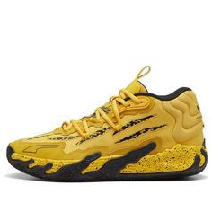 Puma x LaMelo Ball MB.03 Porsche Sneakers 'Yellow Black' 309847-01 Yellow High-top Sneakers With Boost Midsole For Streetwear, Yellow High-top Boost Sneakers For Streetwear, Yellow Casual Running Shoes With Shock Absorption, Casual Yellow Running Shoes With Shock Absorption, Mustard High-top Sneakers With Rubber Sole, Yellow High-top Sporty Basketball Shoes, Yellow High-top Basketball Shoes For Streetwear, Yellow Low-top Basketball Shoes For Streetwear, Sporty Yellow High-top Basketball Shoes