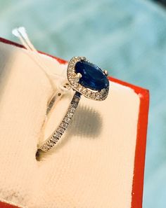 Stunning 18k White Gold Natural Sapphire Diamond Ring: Natural Sapphire: 1.73 CT Side Diamonds: 0.29CT Color: G-I Clarity: VS2 Total ring weight: 3.2GR 18K White Gold Ring sizing available free of charge For more information regarding this item feel free to reach me so I can accommodate your needs. Thank you Oval Yellow Gold Halo Ring Gia Certified, Elegant Gia Certified Yellow Gold Halo Ring, Luxury Cluster Halo Ring, Classic 14k Gold Sapphire Ring With Halo Design, Gia Certified Diamond Cluster Halo Ring, Yellow Gold Sapphire Ring With Halo Diamond Design, Timeless 14k Gold Halo Ring, Yellow Gold Sapphire Ring With Halo Design, Timeless Yellow Gold Halo Ring