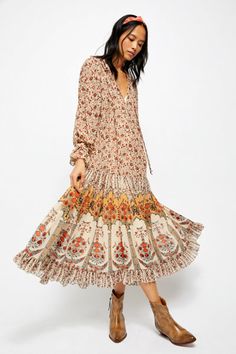 Nuuly | Dresses Bohemian Flowy Floral Dress, Bohemian Flowy Floral Dress For Casual Wear, Casual Bohemian Flowy Floral Dress, Fall Bohemian Floral Print Dress, Multicolor Midi-length Boho Dress For Fall, Bohemian Style Floral Maxi Dress For Fall, Multicolor Midi Boho Dress For Fall, Bohemian Floral Maxi Dress For Fall, Fall Multicolor Boho Midi Dress