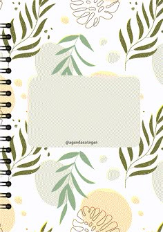 a spiral notebook with an abstract floral pattern