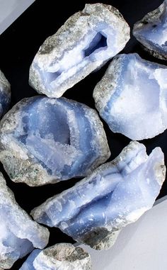 Blue Lace Agate Geode Clusters | Blue Chalcedony-Crystals-Tragic Beautiful Luxury Blue Gemstones, Luxury Natural Blue Gemstones, Luxury Blue Natural Stone Gemstones, Blue Agate Aesthetic, Blue Lace Agate Aesthetic, Childe Aesthetic, Adamite Crystal, Gem Aesthetic, Gems Aesthetic