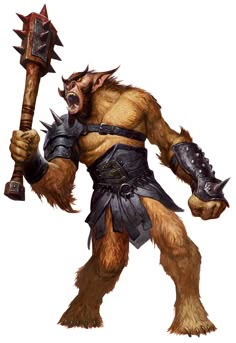 an image of a troll with a huge hammer in his hand and claws on it's back