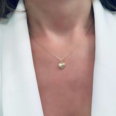 Handcrafted 18K Gold Plated 3D Heart Necklace  or Silver Plated necklace  ✨This Handcrafted Heart Necklace adopts a simple and minimalist design style, which can match all your clothing and is suitable for wearing in all scenarios.   ✨You can wear this dainty necklace to go shopping, work, or attend parties. I believe this trendy necklace will add a dressing style to you.   ✨This Jewelry is made of 18K gold plated, long-lasting, not fade or break easily. Before showering, take out of necklace and keep in a dry place so that you can keep wearing for a long time.    ✨This handcrafted minimalist heart necklace has adjustable chain length of 16in + 2in extender. Fashion & Simple gold necklace is easy to wear and take off.  Delivery From a small business in Canada    ✨I'll deliver your item in Charm Heart Pendant Necklace As Gift For Her, Minimalist Heart Pendant Jewelry With Charms, Minimalist Heart Pendant Charms Jewelry, Delicate Heart Charm Pendant Necklace, Delicate Heart Pendant Necklace With Charm, Minimalist Heart Pendant Necklace With Charms, Delicate Heart-shaped Charm Necklace, Minimalist Heart Charms Jewelry, Dainty Heart Pendant Necklace With Charms